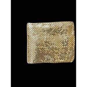 Vintage Whiting & Davis Gold Mesh Wallet Clutch Coin 1980s Evening Bag Metal